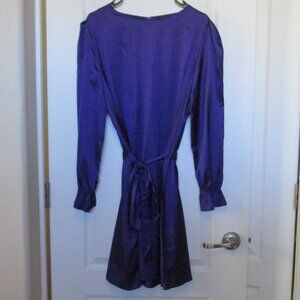 solid satin mini dress